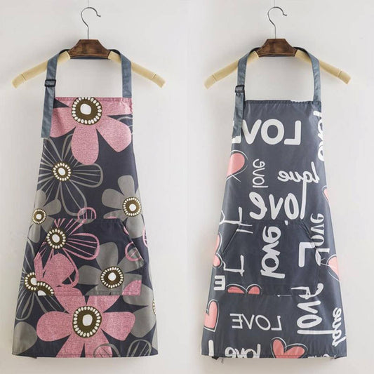 Chrysanthemum Print Waterproof Aprons with pockets