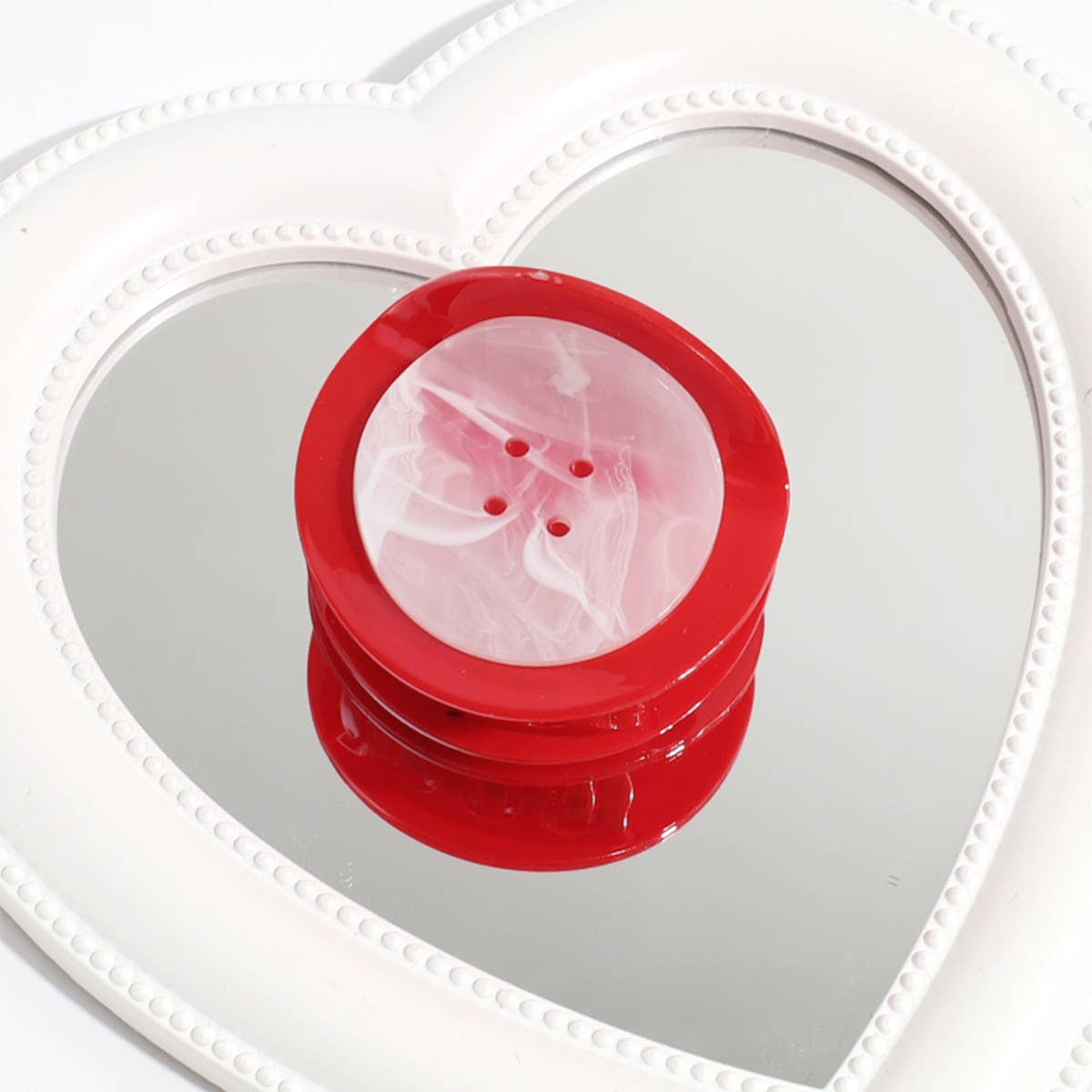 Vintage Acetate Hair Claw - Angel Button Clip