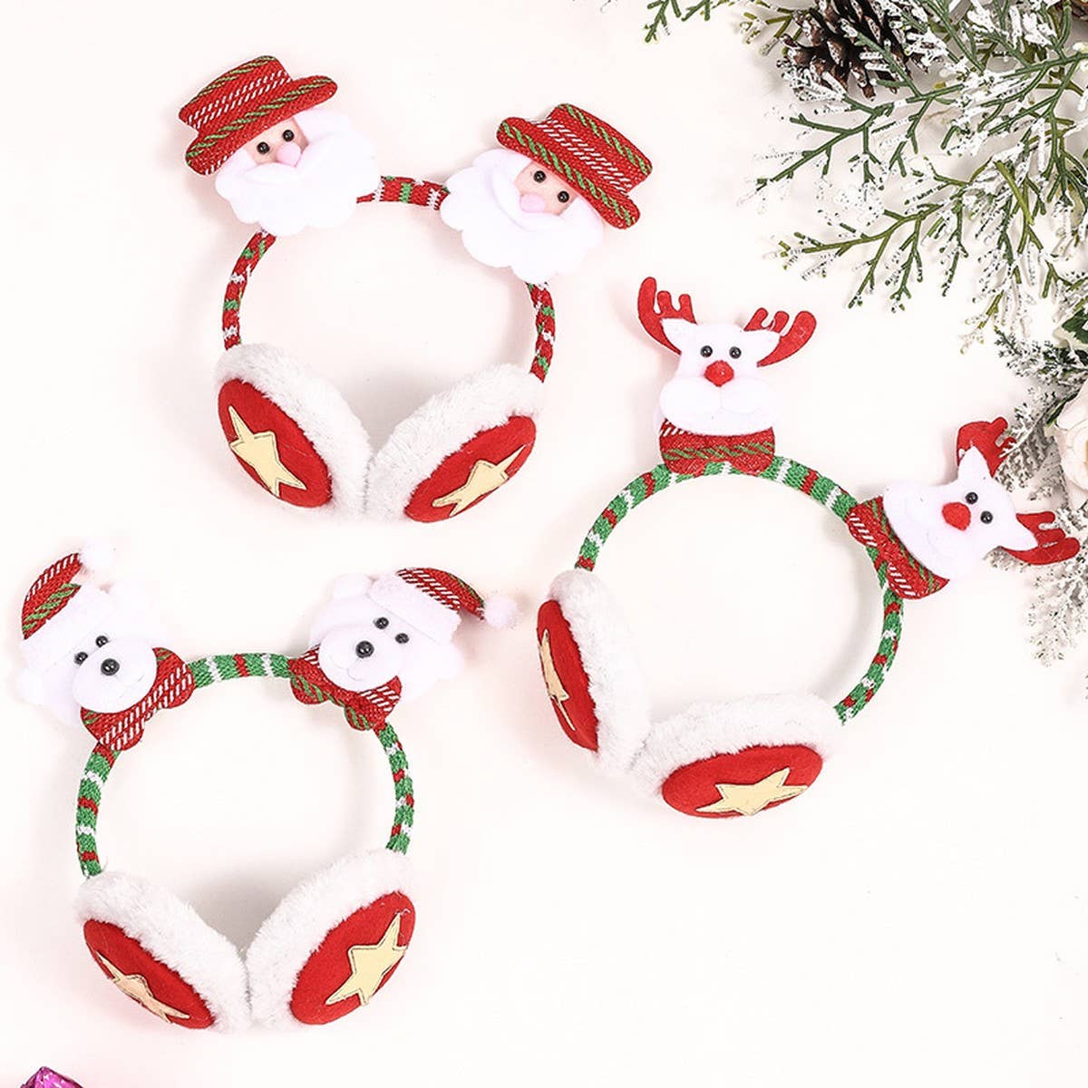 CHRISTMAS DECORATIONS CARTOON EARMUFFS HAIRPIN