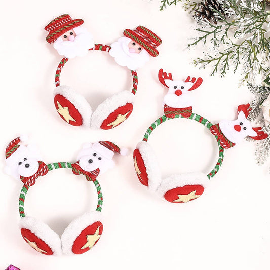 CHRISTMAS DECORATIONS CARTOON EARMUFFS HAIRPIN