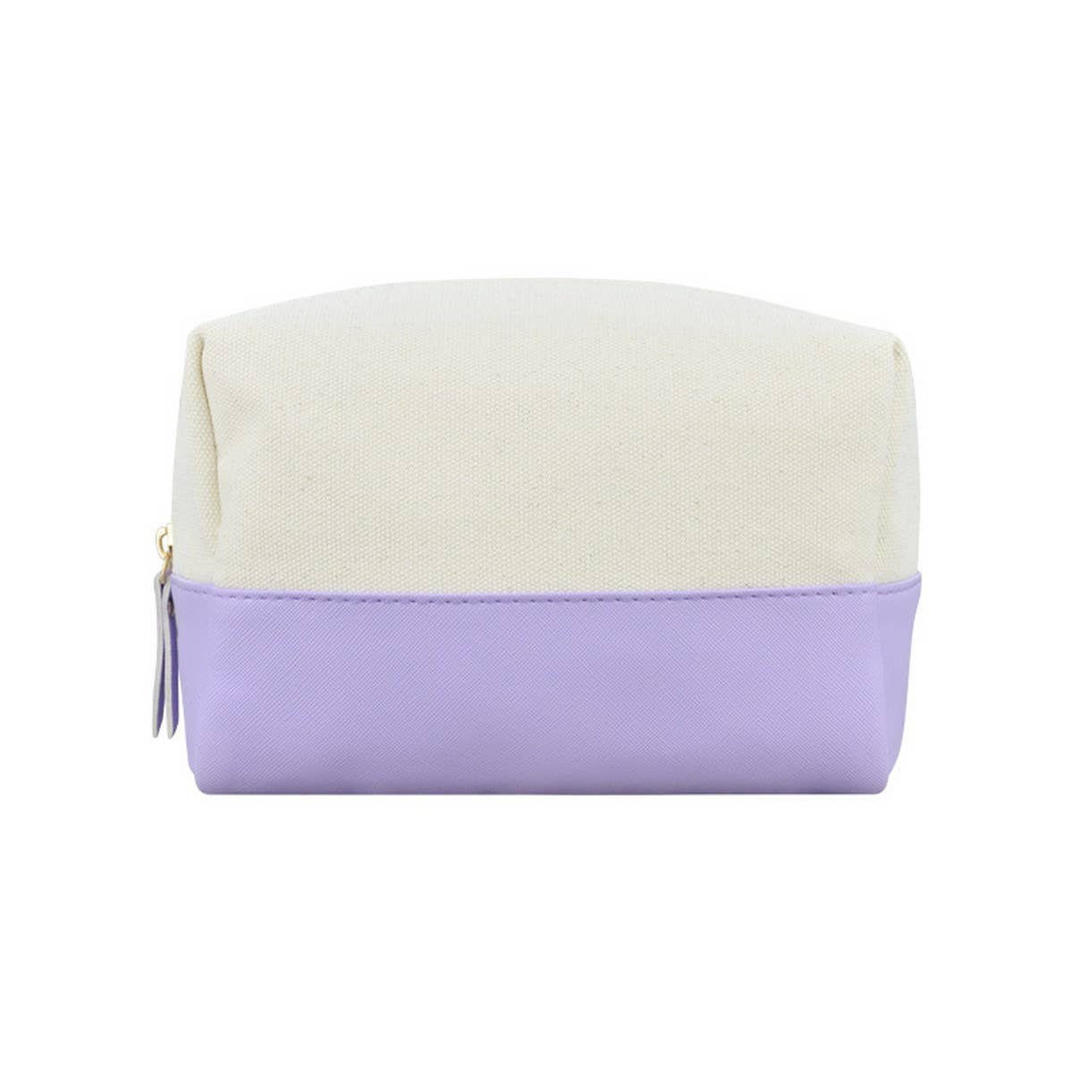 CONTRAST STITCHING CANVAS WASHING COSMETIC BAG_CWAB1083