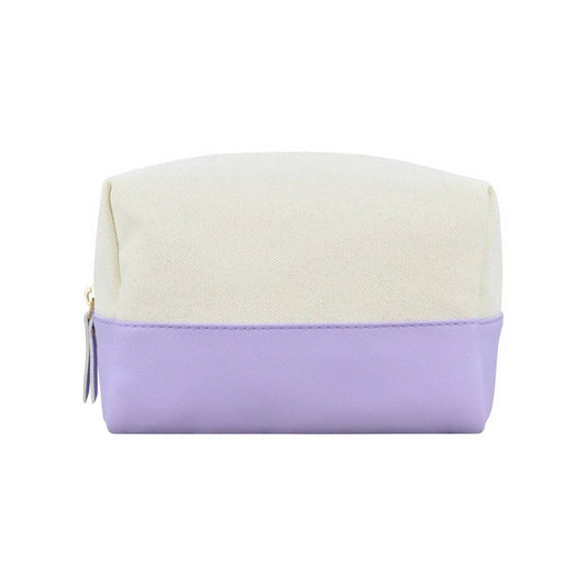 CONTRAST STITCHING CANVAS WASHING COSMETIC BAG_CWAB1083