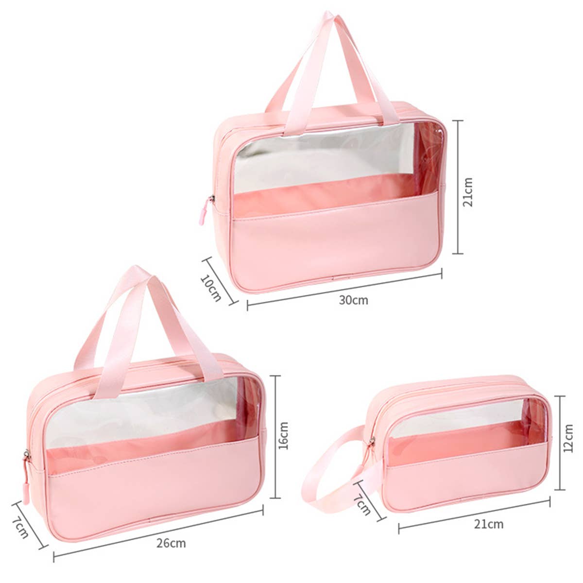 3SET PORTABLE TRANSPARENT WATERPROOF WASH BAG_CWAB0549