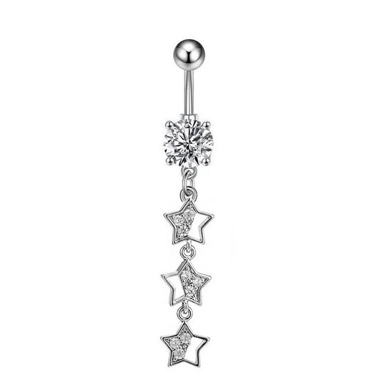 Heart & Butterfly CZ Belly Ring ? Body Jewelry