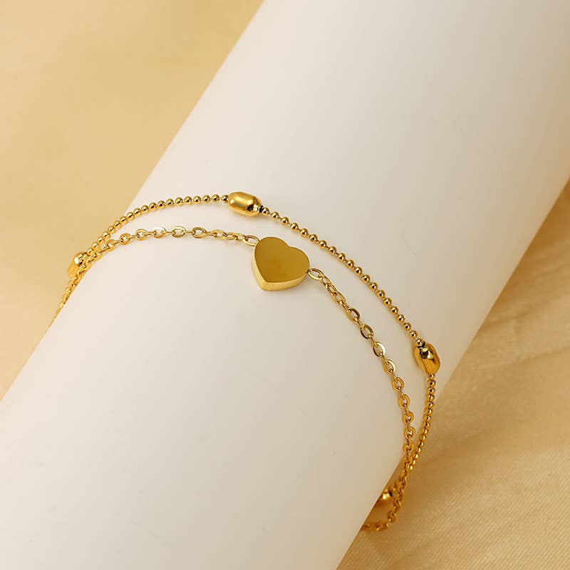 18K SIMPLE FINE WOMEN'S STAINLESS STEEL ANKLET