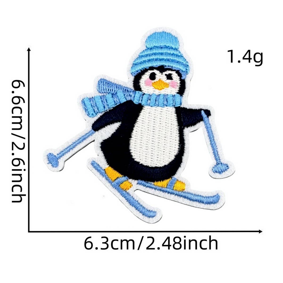 WINTER BLUE CHRISTMAS GRAFFITI EMBROIDERED PATCH