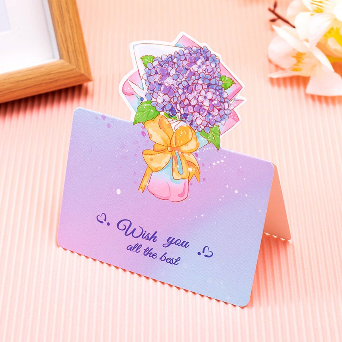 THREE-DIMENSIONAL BOUQUET FLOWER GREETING CARD