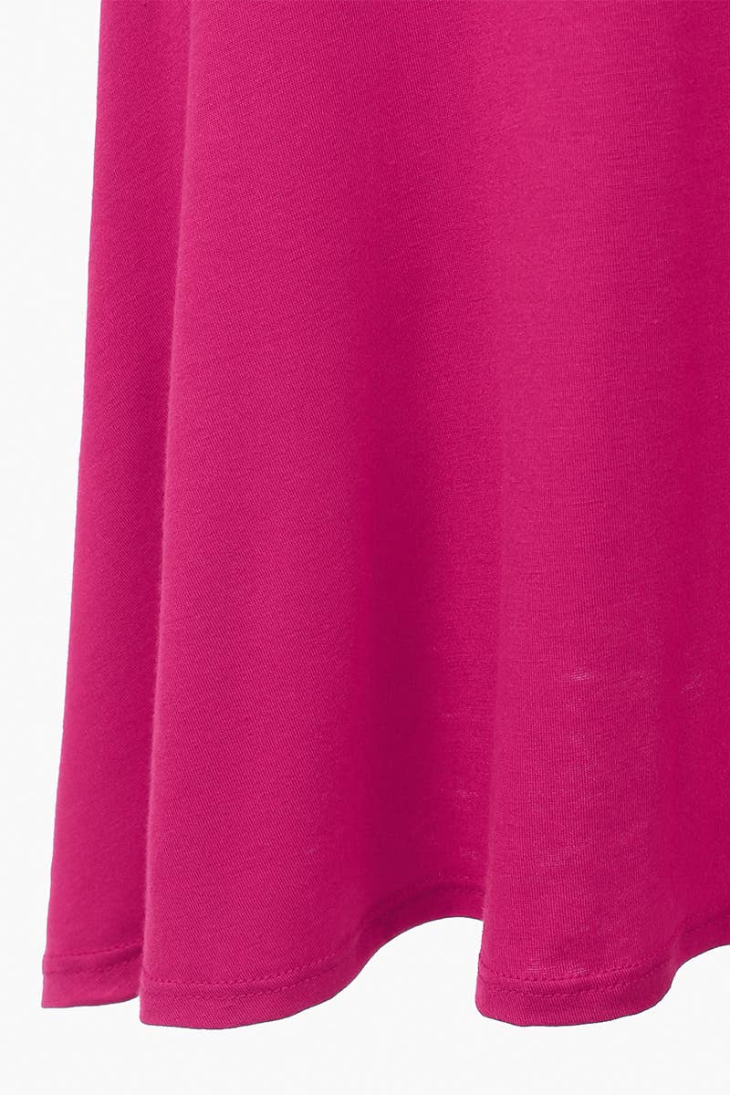 AWBMS204_High Waist Elastic Flared Midi Skirt