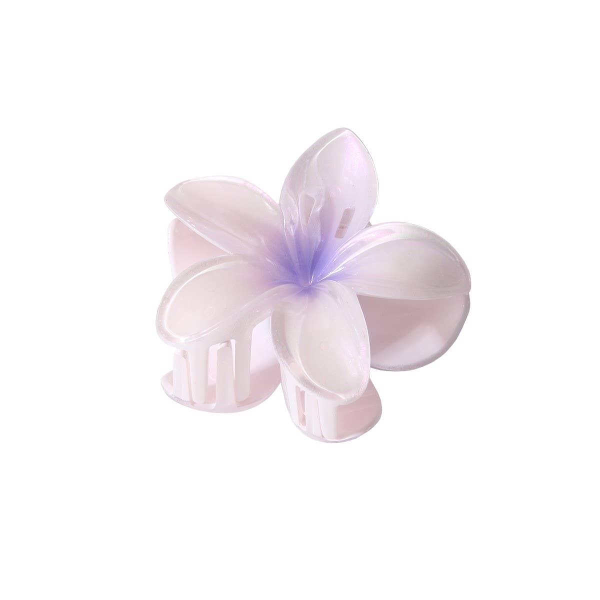 CWAHA07429_PEARL GRADIENT PLUMERIA HAIR CLAW CLIP LARGE