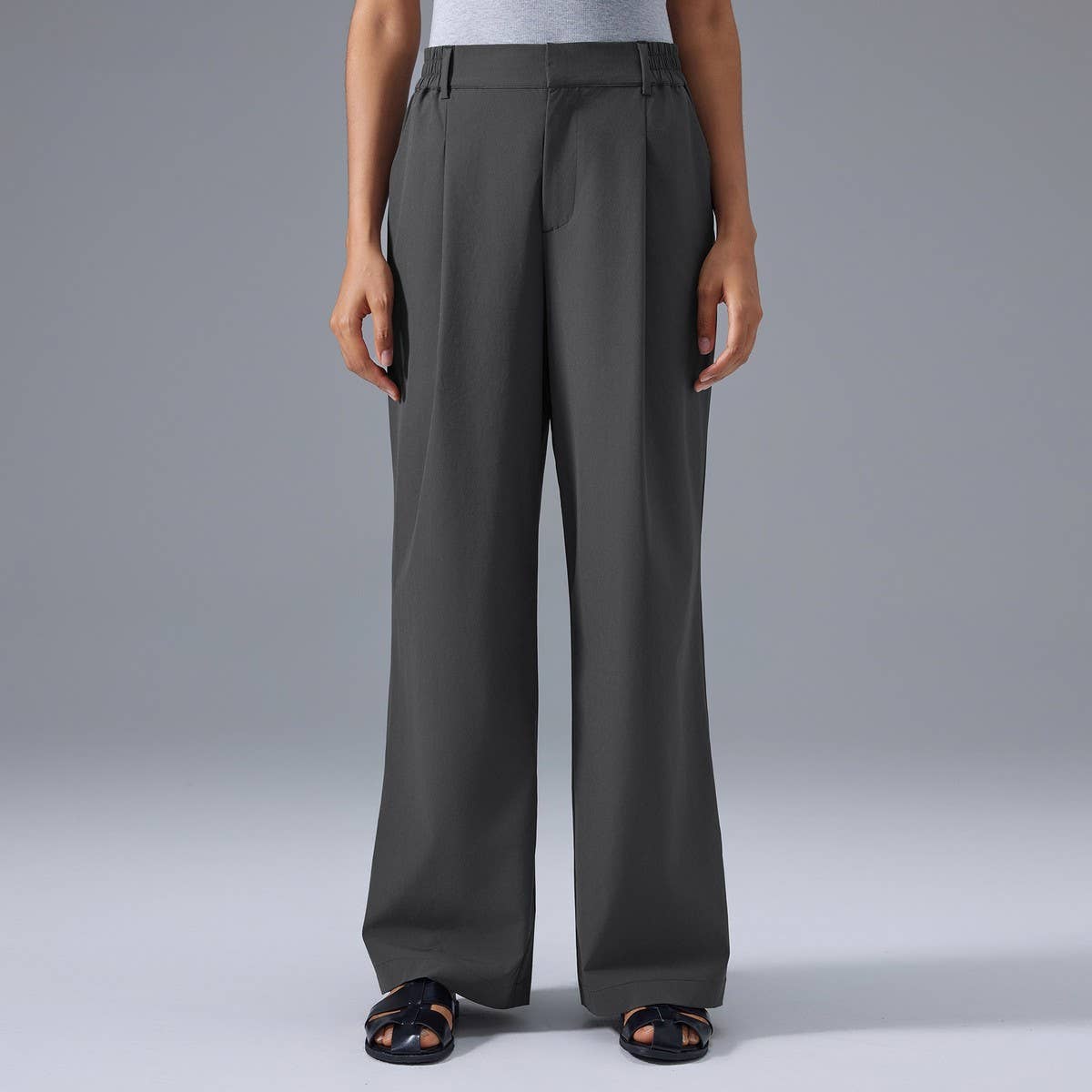 High Waist Drapey Wide-Leg Suit Pants for Women