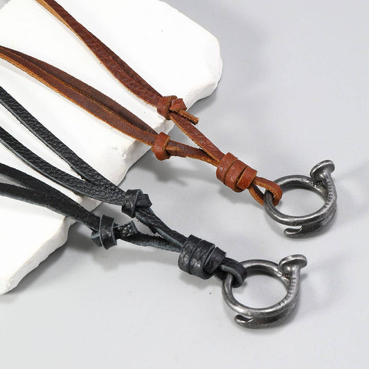 CREATIVE ADJUSTABLE VINTAGE COWHIDE NECKLACE