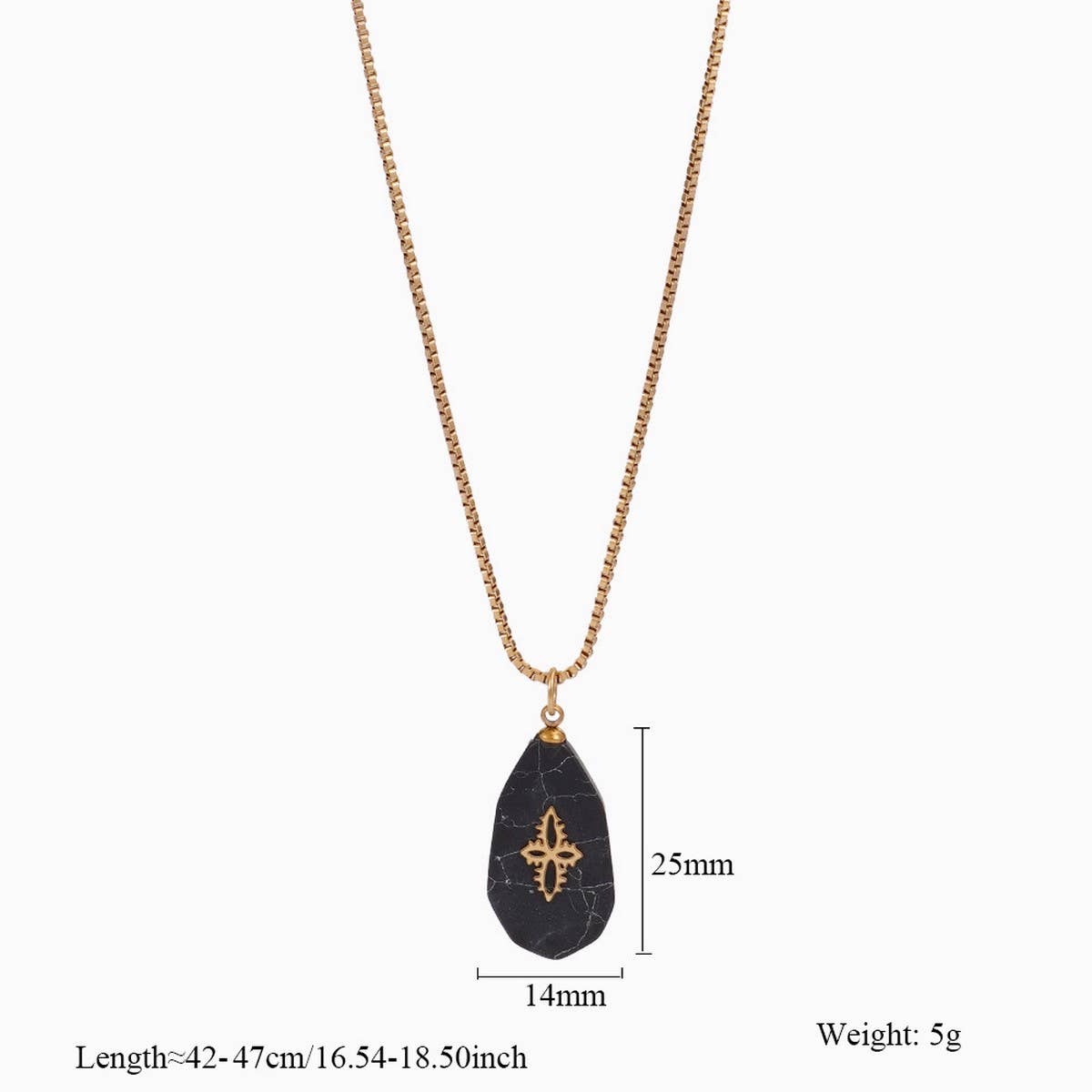 Vintage Steel Necklace & Earrings with Stone