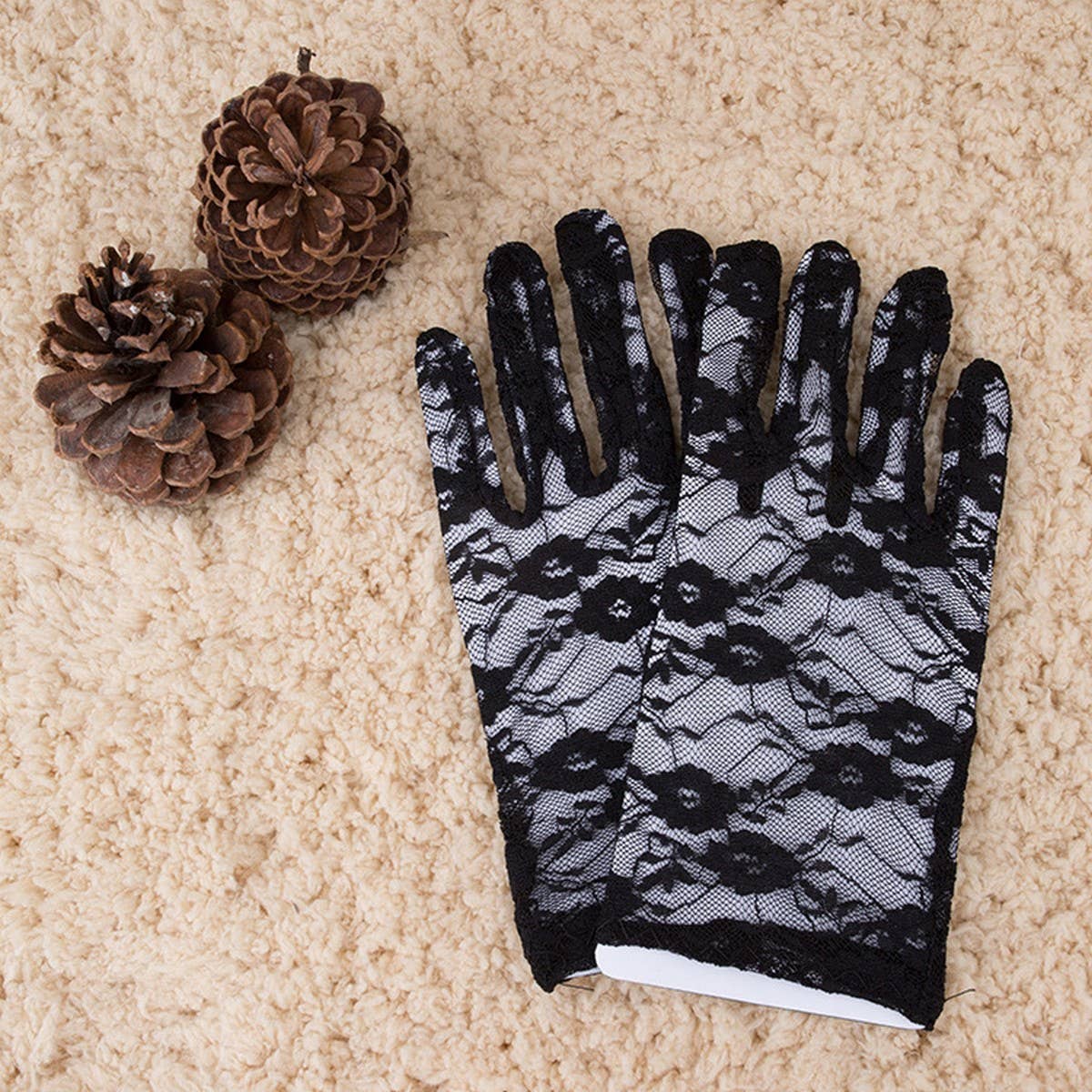 CWAG0288_SHORT LACE SUN PROTECTION WEDDING BRIDE GLOVES