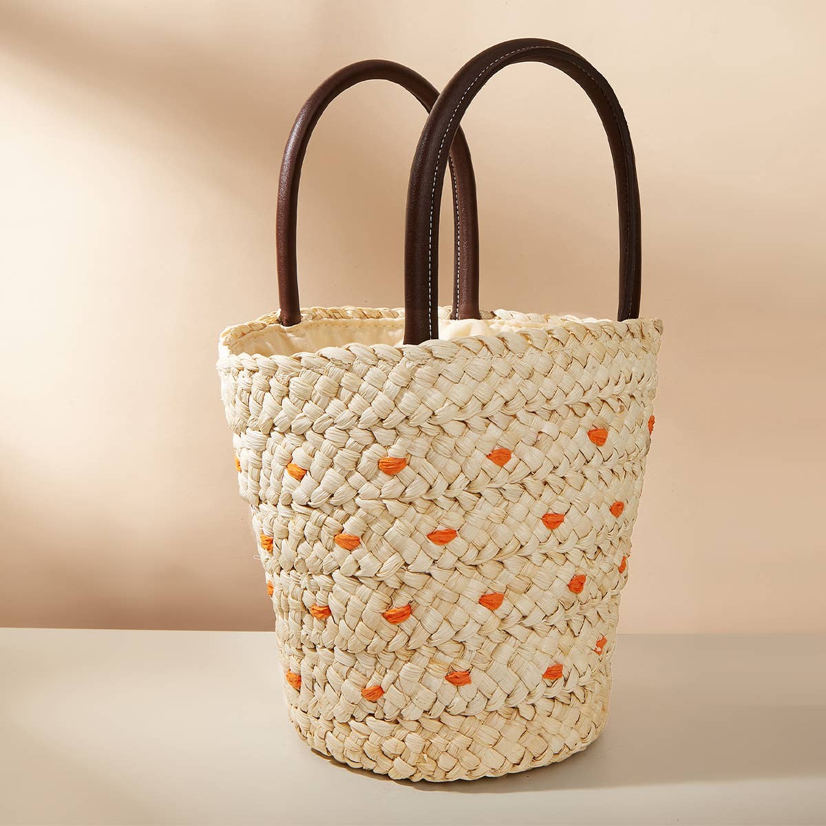 WOMEN CLUTCH RATTAN WOVEN WICKER PURSE BUCKET BAG_CWAB0820