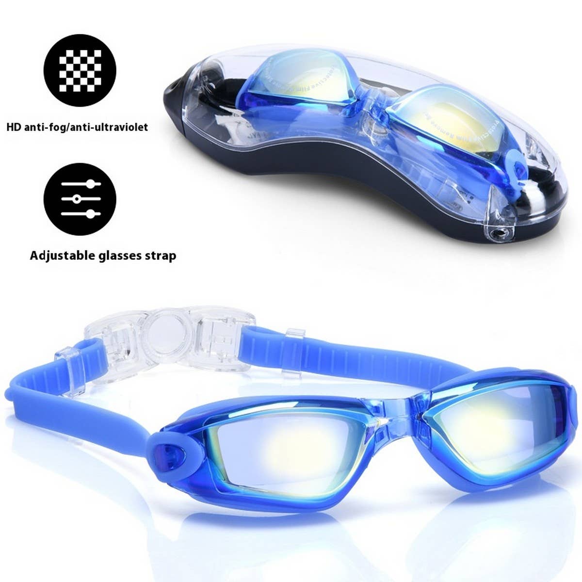 Kids Swim Goggles, HD Mirror, Anti-Fog Waterproof