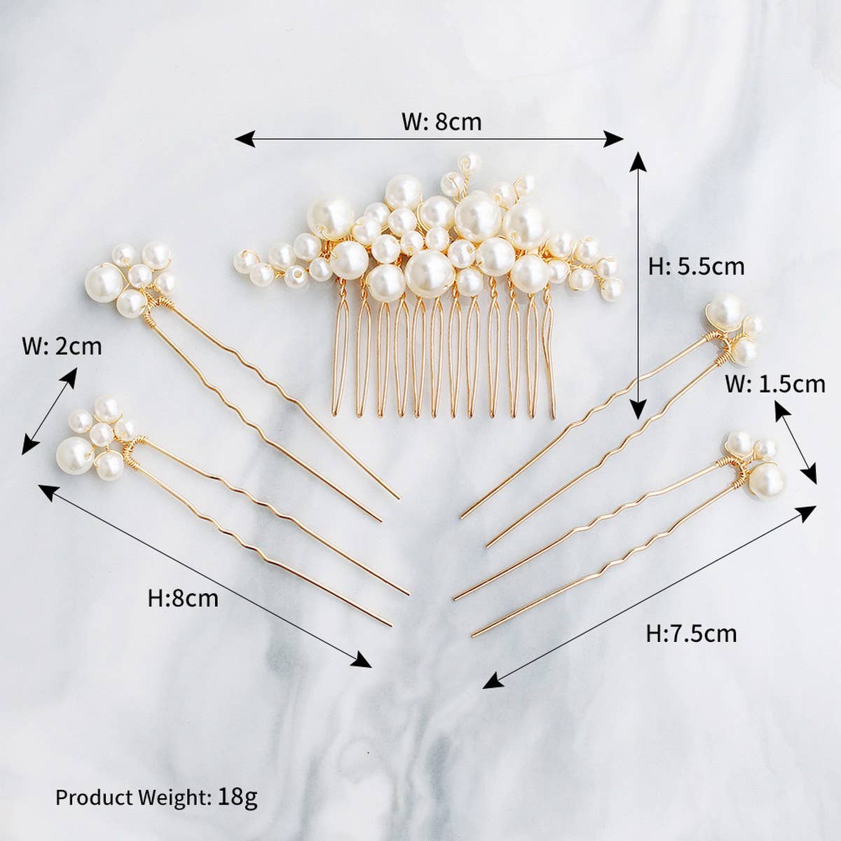 SWEET PEARL U-SHAPED BRIDAL HAIR ACCESSORIES