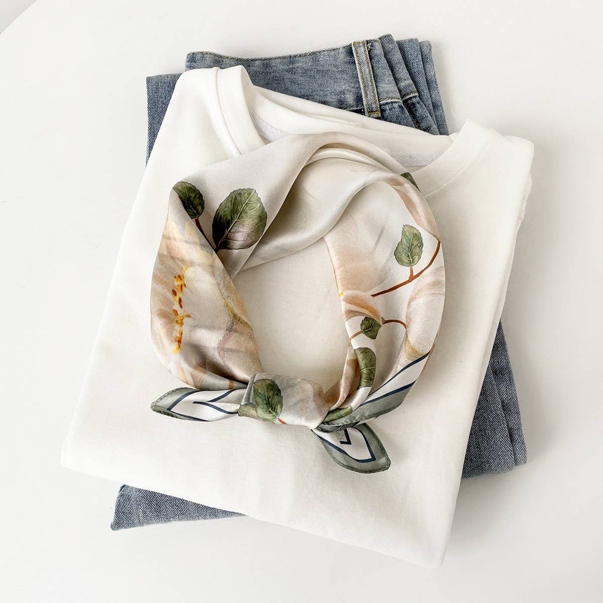 Silk Square Scarf ? Elegant Chinese Floral Print