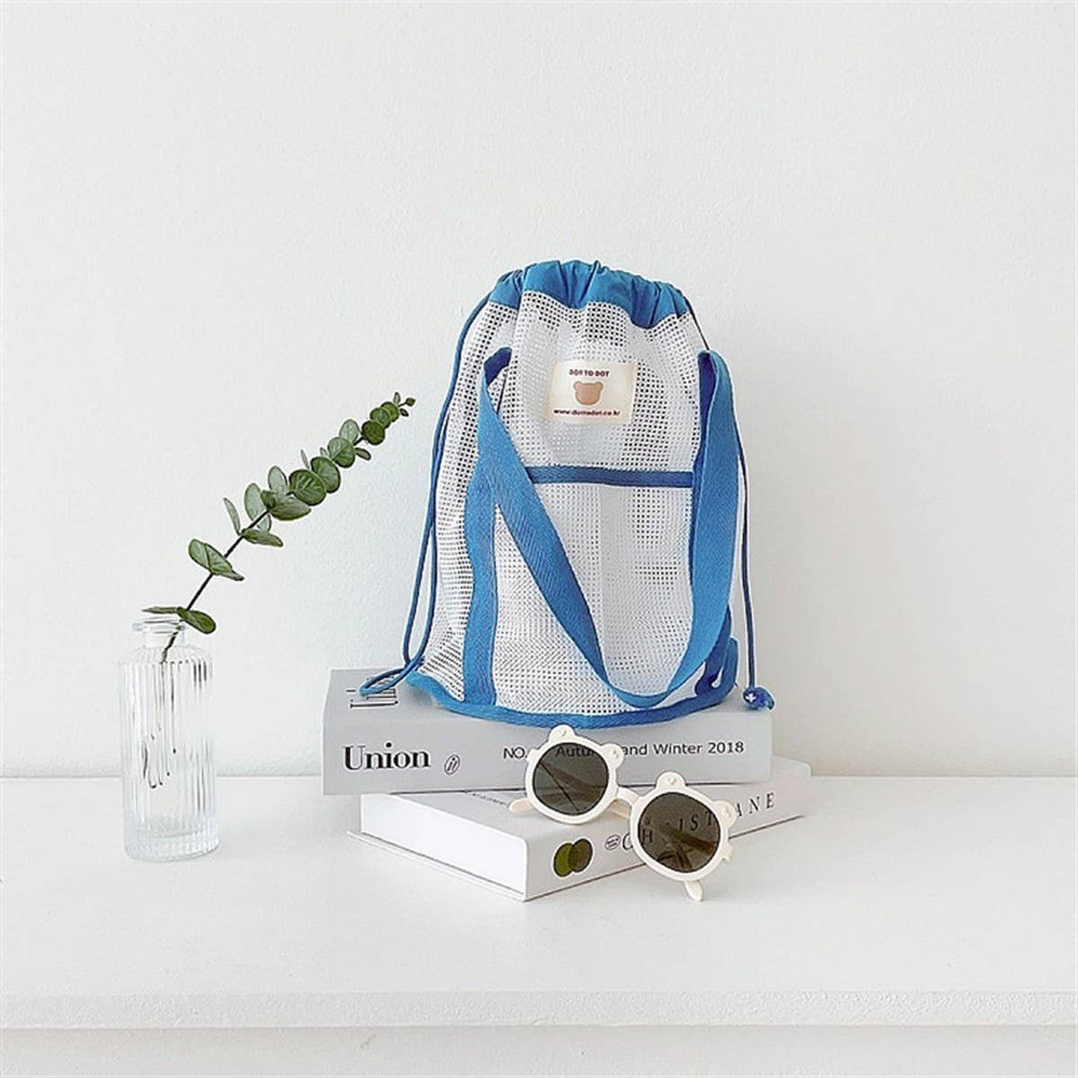 MESH DRAWSTRING BEACH BAG BREATHABLE STORAGE BAG_CWAB1925