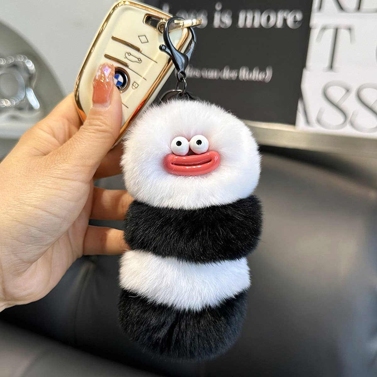 UGLY AND CUTE CATERPILLAR BAG PENDANT CAR KEYCHAIN