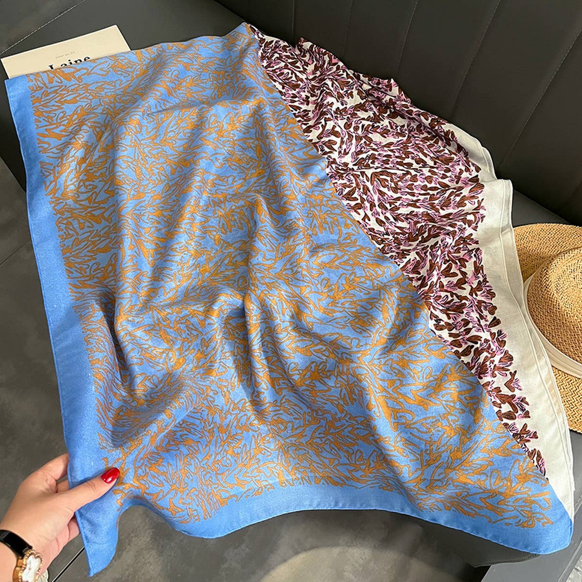 Plaid Cotton Linen Scarf ??Lightweight Wrap Shawl_CWASC0595