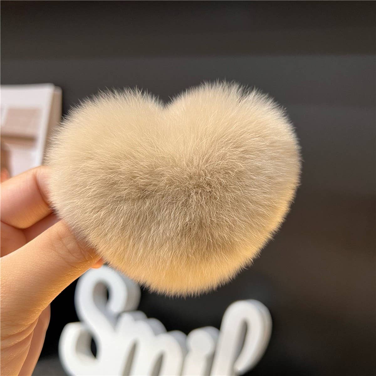 Cute Rex Rabbit Heart Hair Clip - Fluffy BB Pin