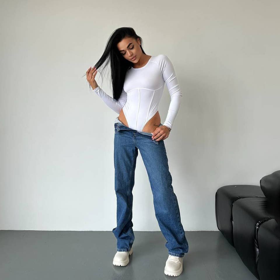 Sexy tight long-sleeved base jumpsuit