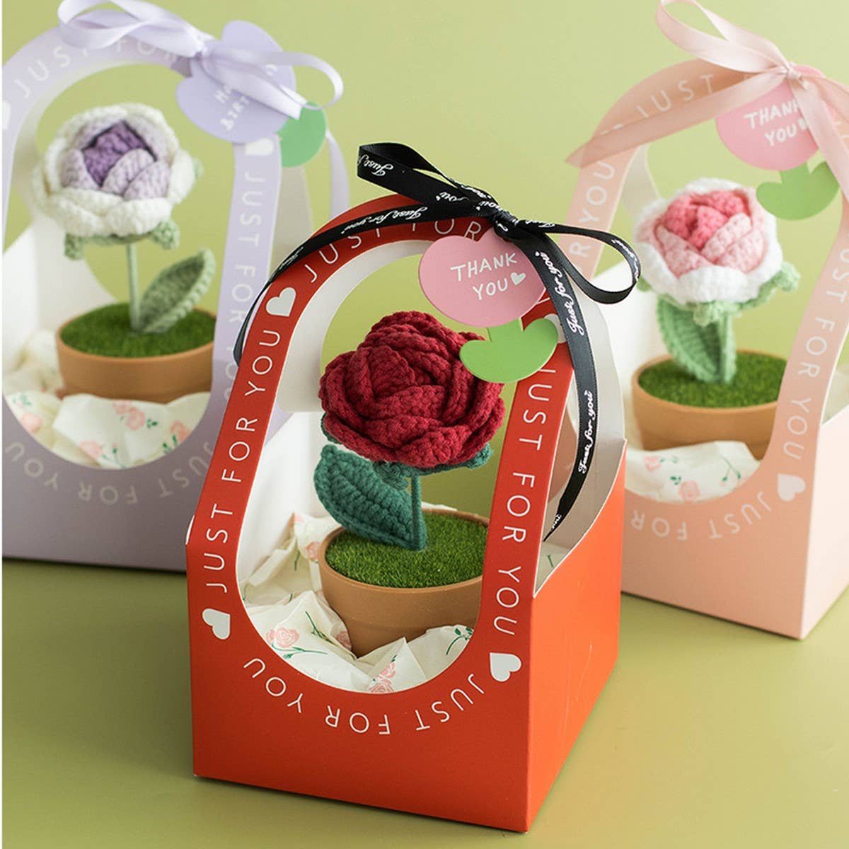 CWMM9272_HANDMADE CROCHETED BOUQUET GIFT SUNFLOWER POT