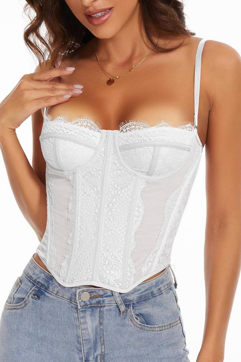 CWMT0005_LACE SUSPENDERS HERRINGBONE STEEL RING BRA