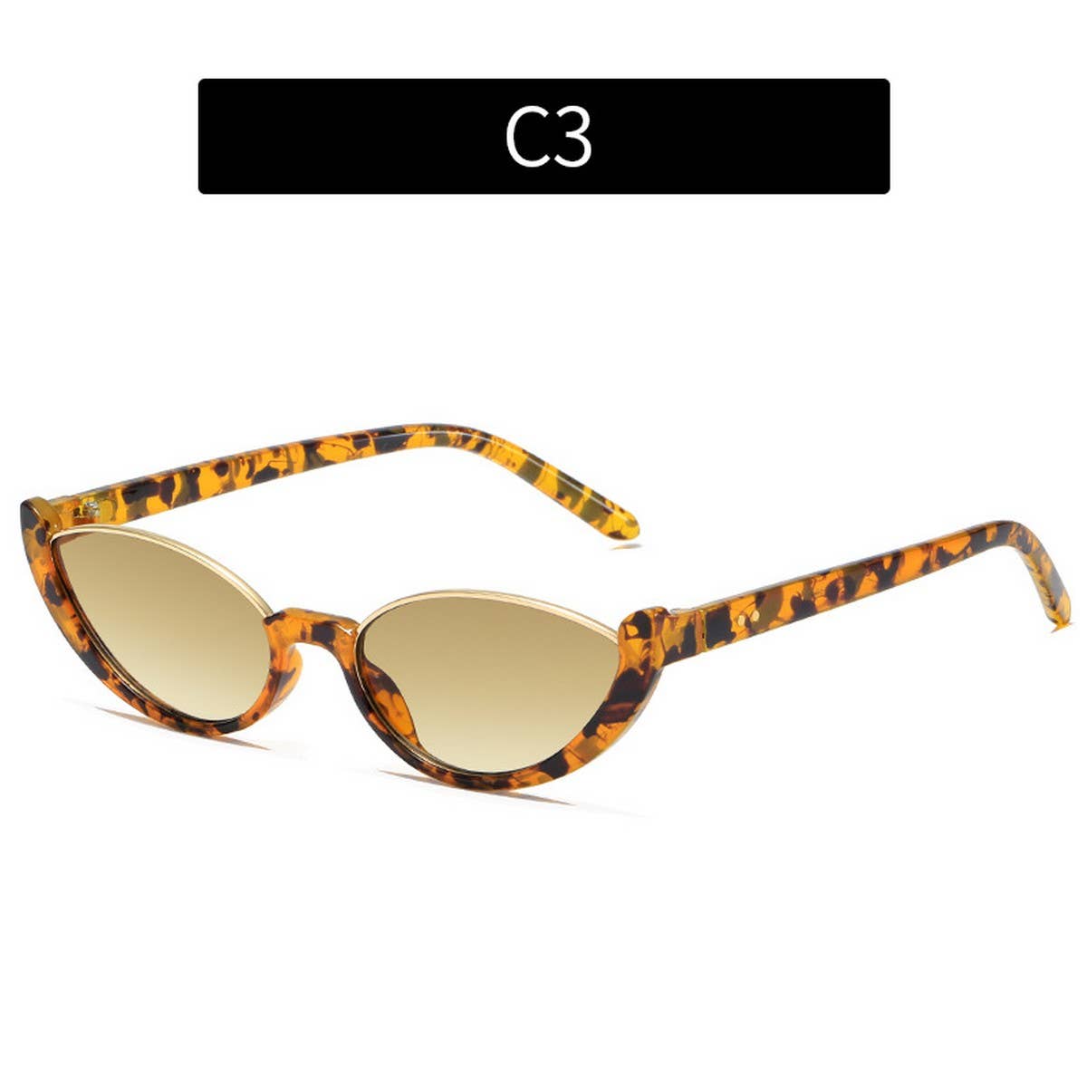 NEW HALF-FRAME CAT-EYE STREET STYLE SUNGLASSES
