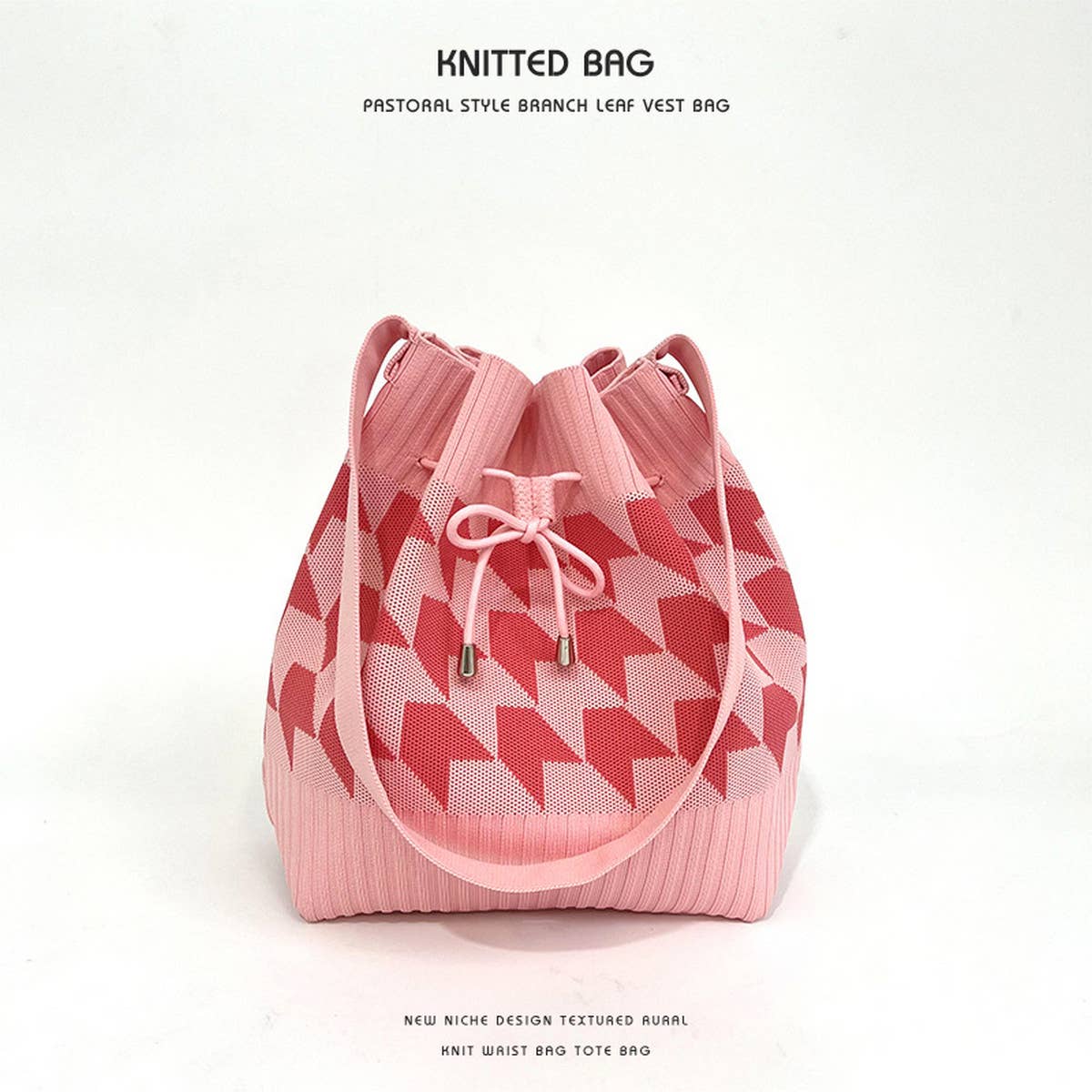 2024 CASUAL DRAWSTRING BUCKET KNITTED BAG_CWAB2375