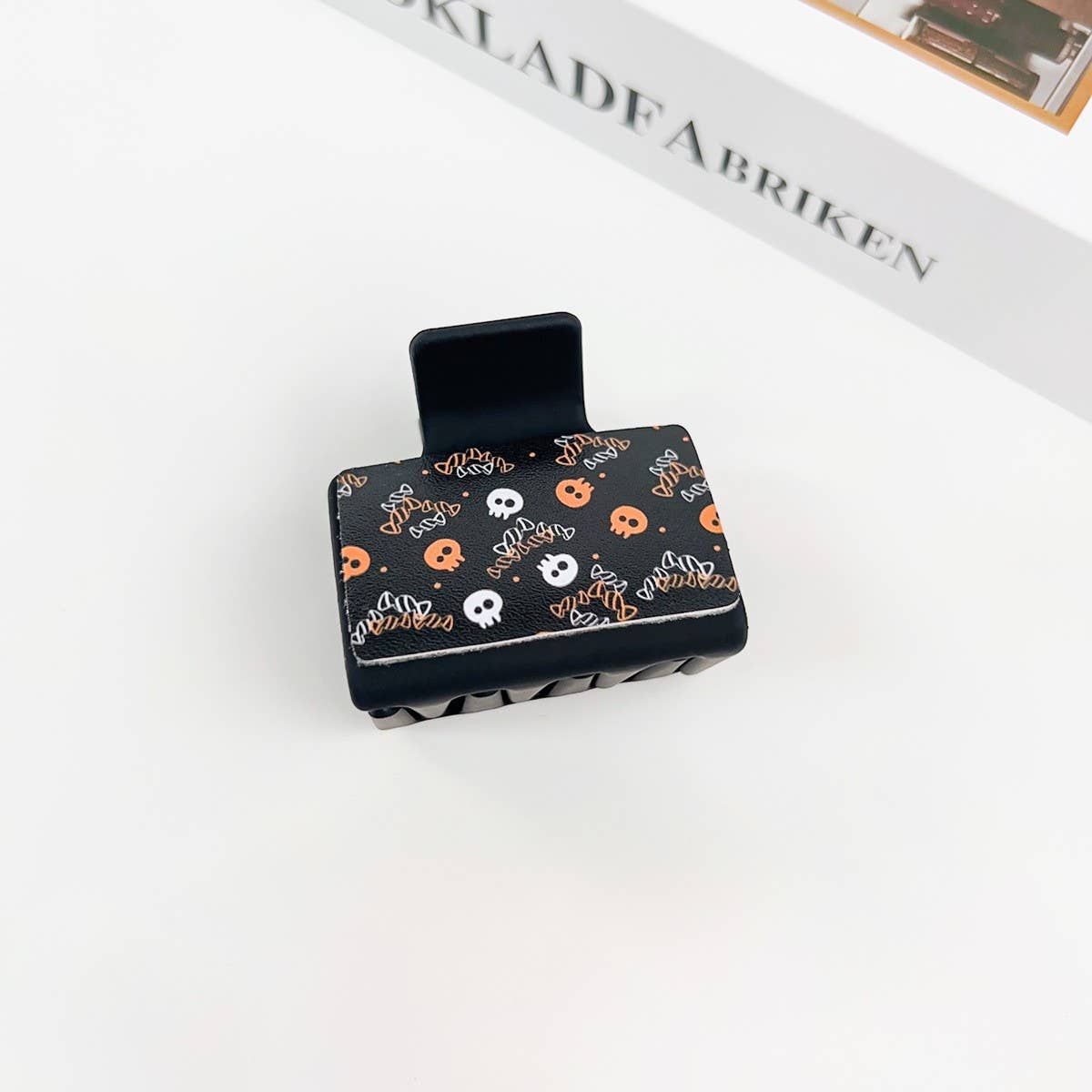 Gothic Halloween Claw Clip, Pumpkin & Ghost Design_CWAHA1443