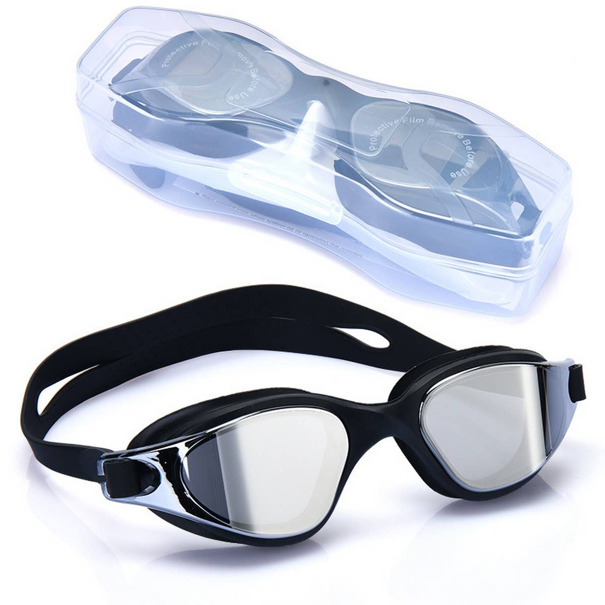 Silicone One-Piece Swim Goggles, HD Anti-Fog Lens