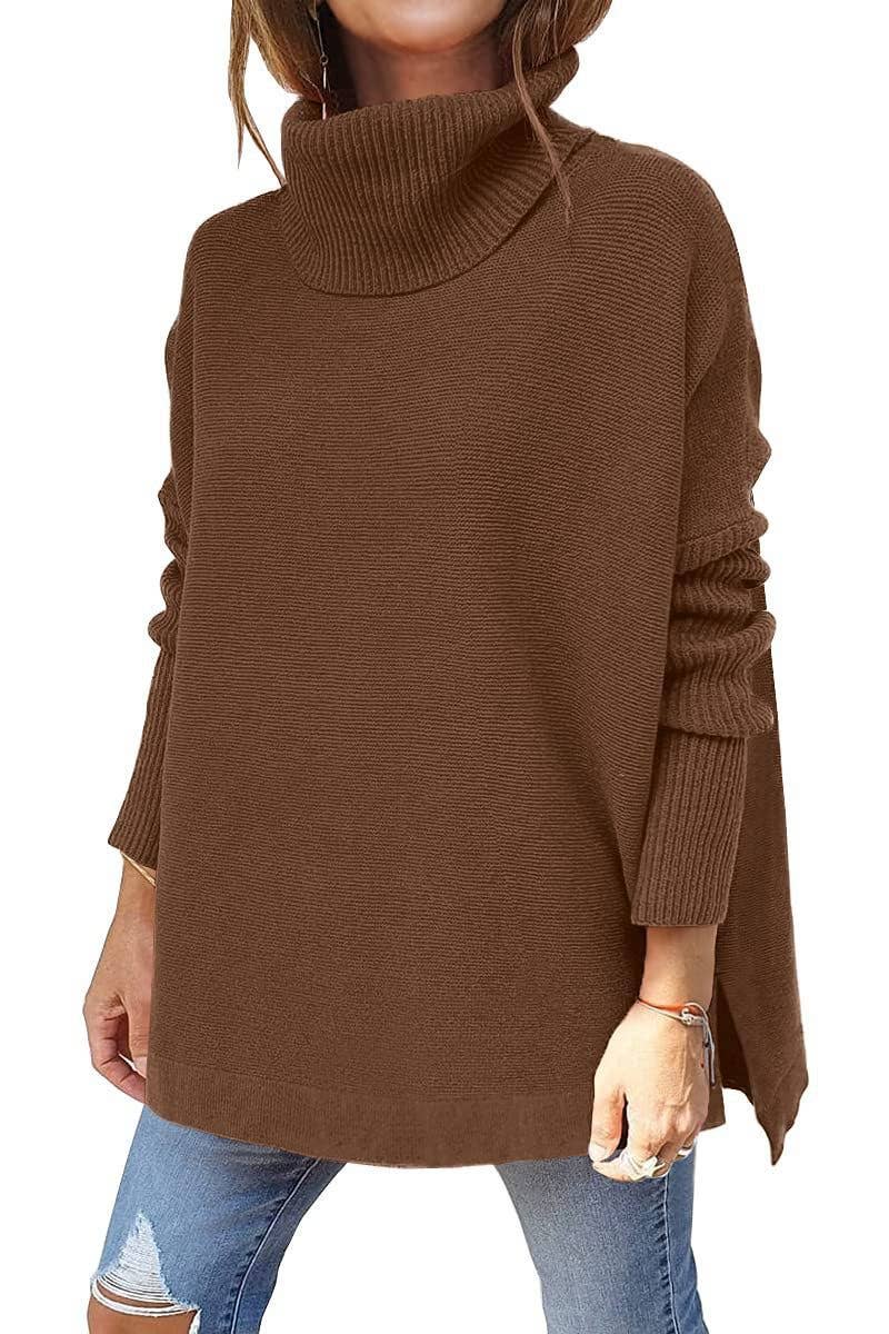 Bat sleeves and a cinched waist pullover sweater