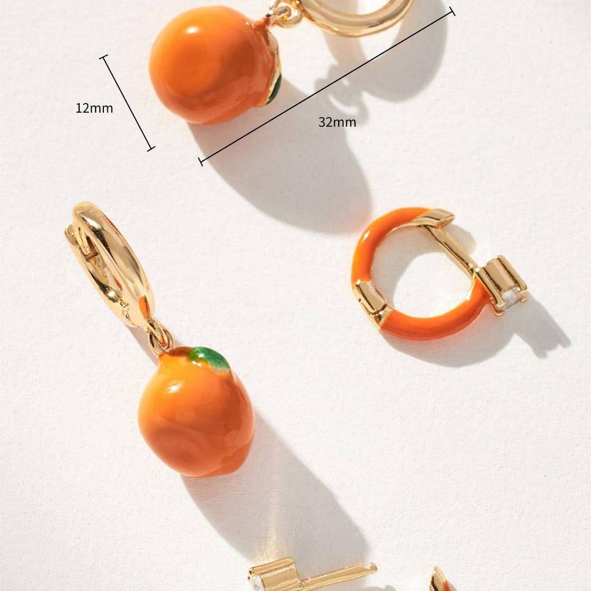 Colorful Fruit Zircon Earrings Stainless Steel