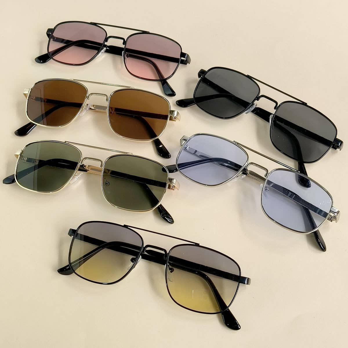 FLAT TOP FRAME SQUARE SUNGLASSES