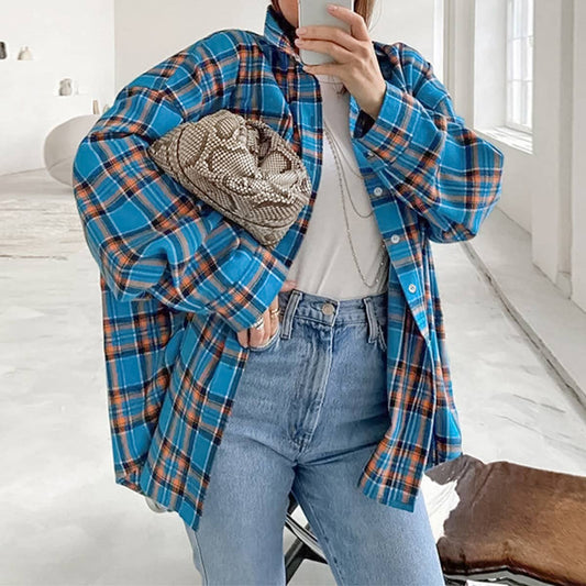 Vintage checkered long sleeve shirt jacket