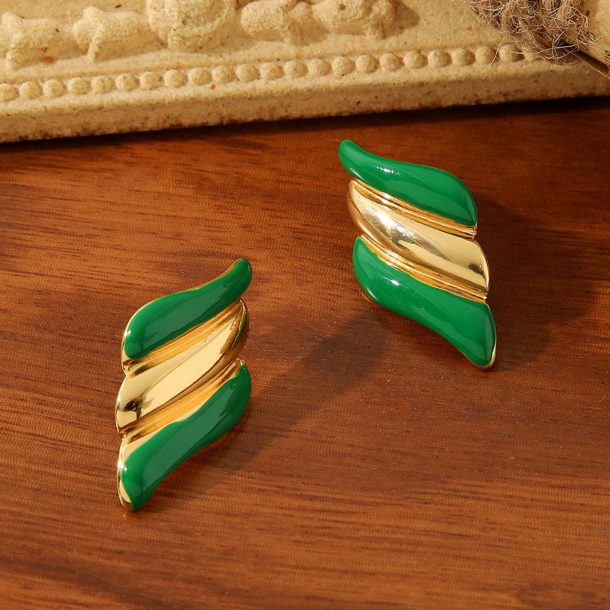 COLORFUL OIL DROP ANGEL WINGS TEXTURE EARRINGS