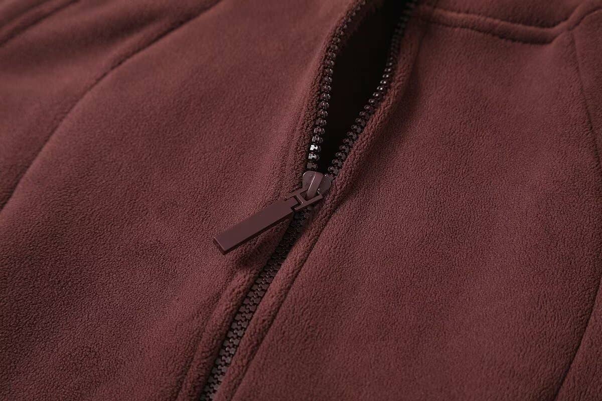 Double-sided fleece thickened warm hooded jacket