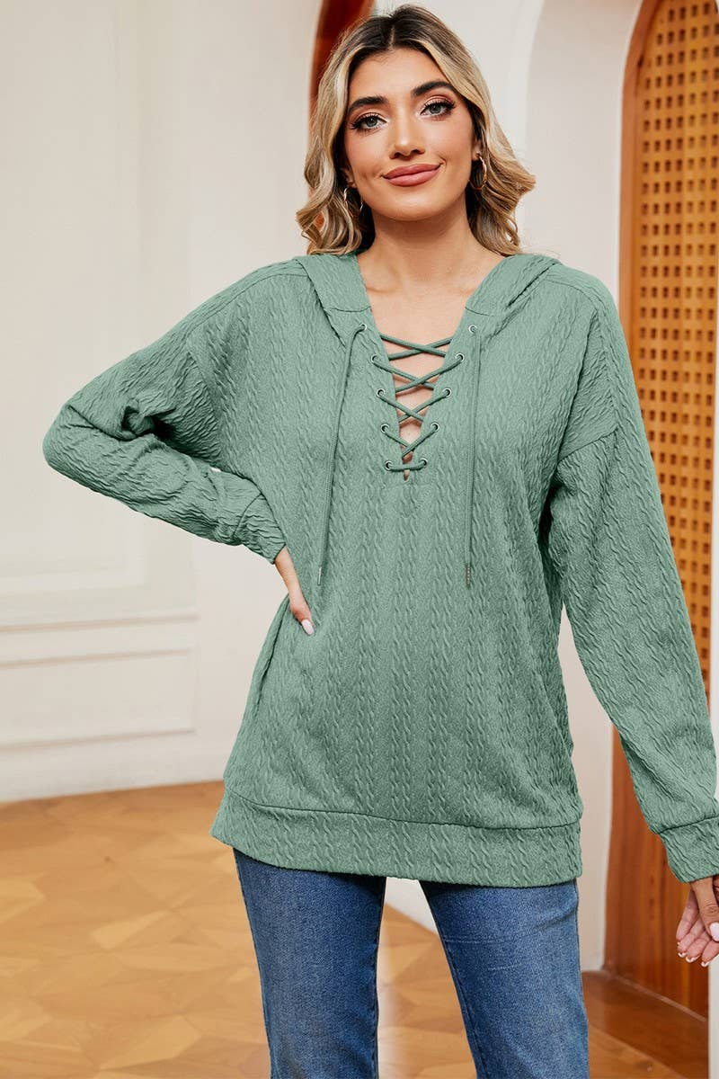 CWOHOL1096_AUTUMN AND WINTER SOLID COLOR HOODED SWEATSHIRT