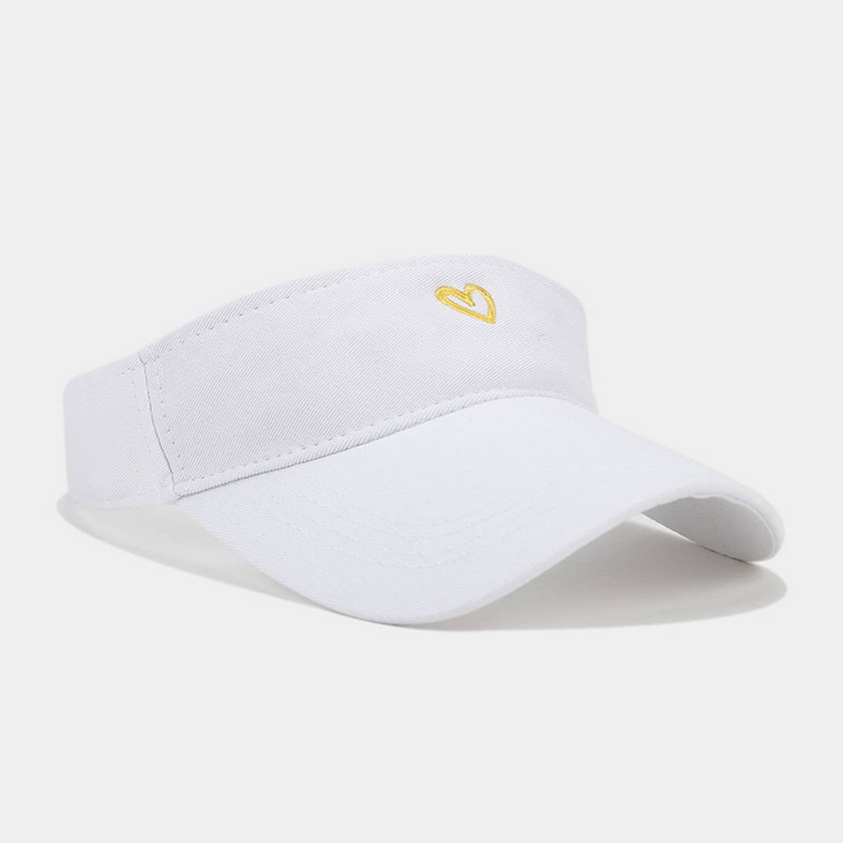 Heart Embroidered Visor - Summer Sun Hat_CWAH3290