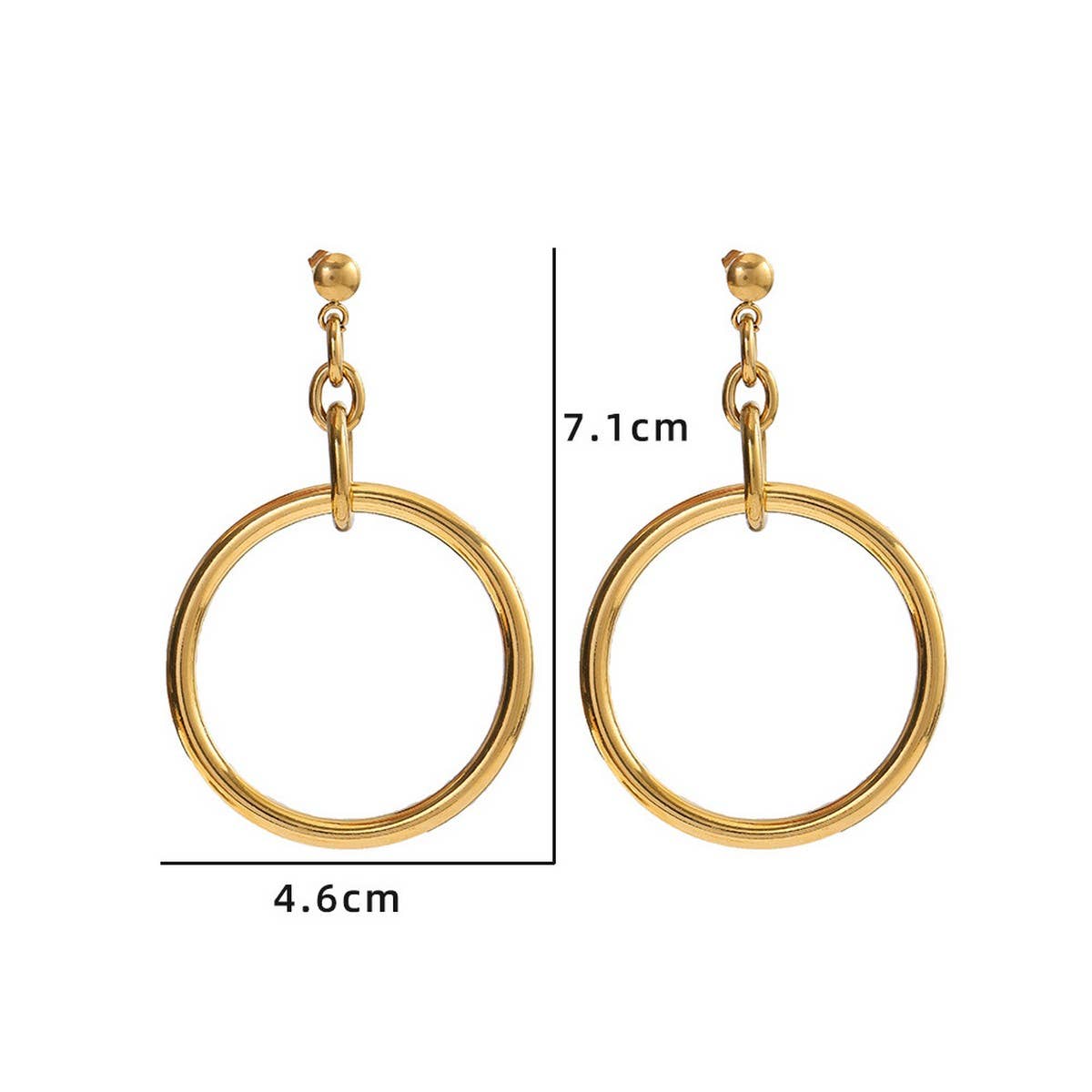 Creative 18K Steel Hollow Circle Geometric Earrings