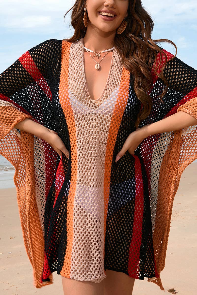 PLUS SIZE BIKINI SMOCK BEACH DRESS_CWDSD2612