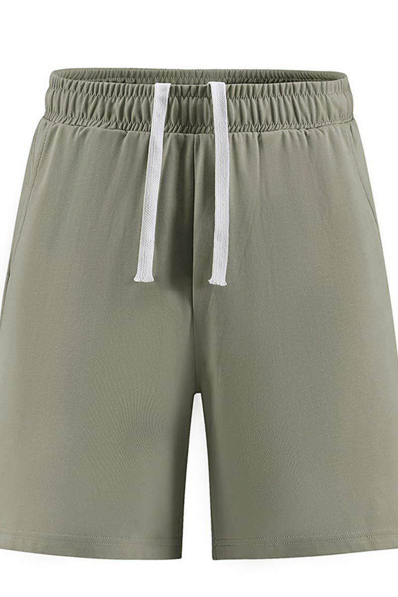 CWBSP0612_MEN'S SOLID DRAWSTRING QUICK DRY SHORTS