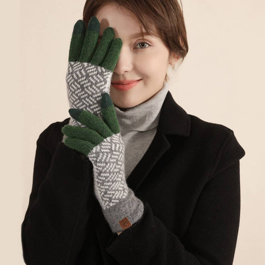 WOMEN'S JACQUARD TOUCH SCREEN FINGERLESS GLOVES_CWAG0416