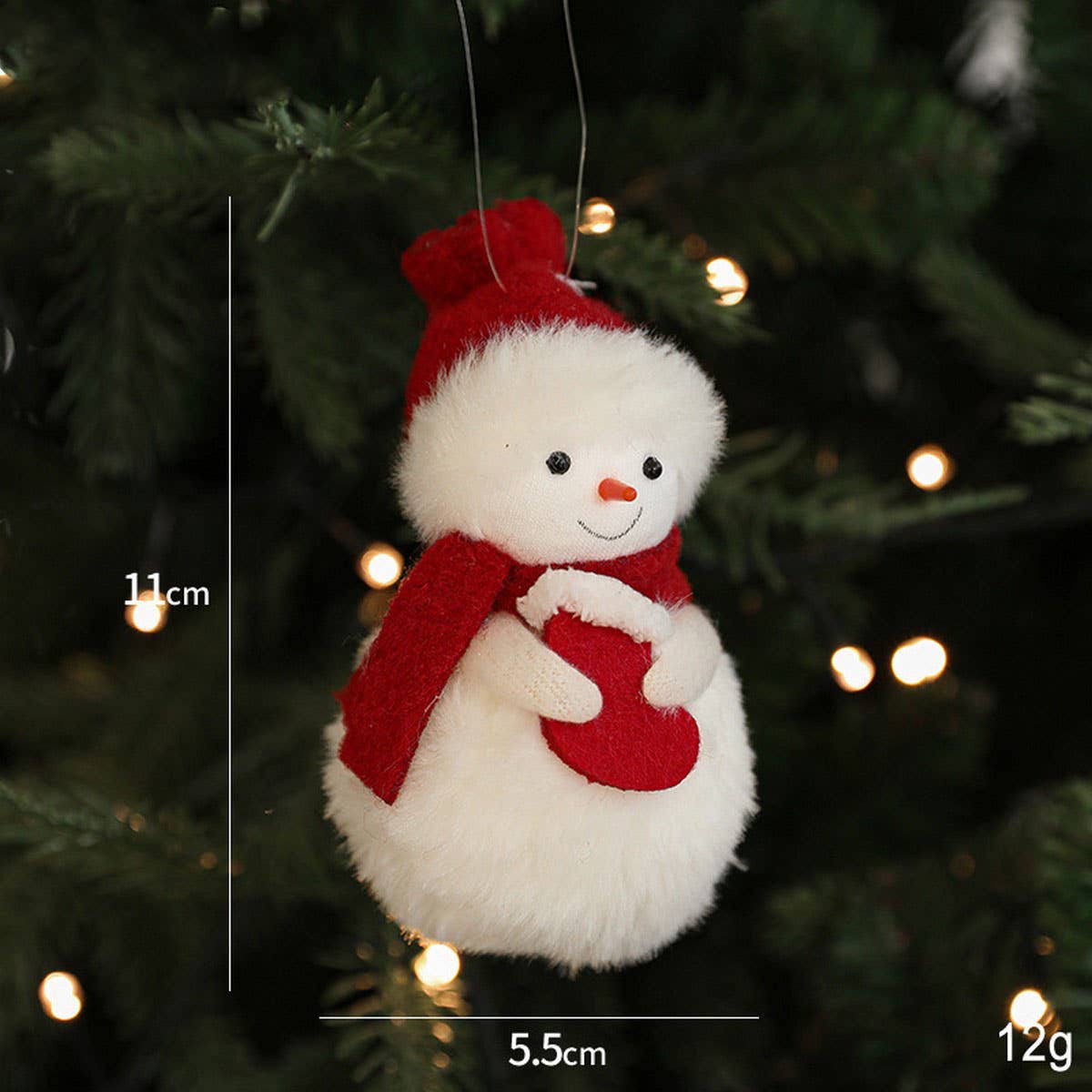 Plush Xmas Snowman Tree Hanging Ornament Decor_CWMM9674