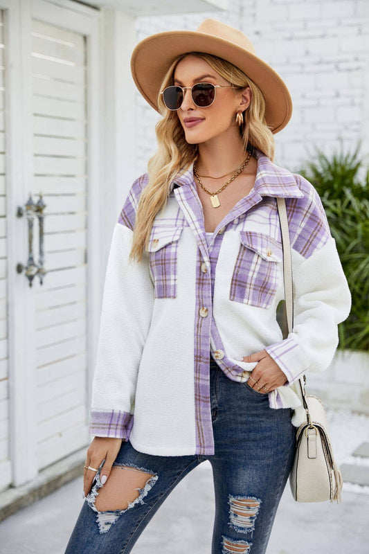 LAMB WOOL LONG SLEEVE COLOR POCKET WOOL COAT