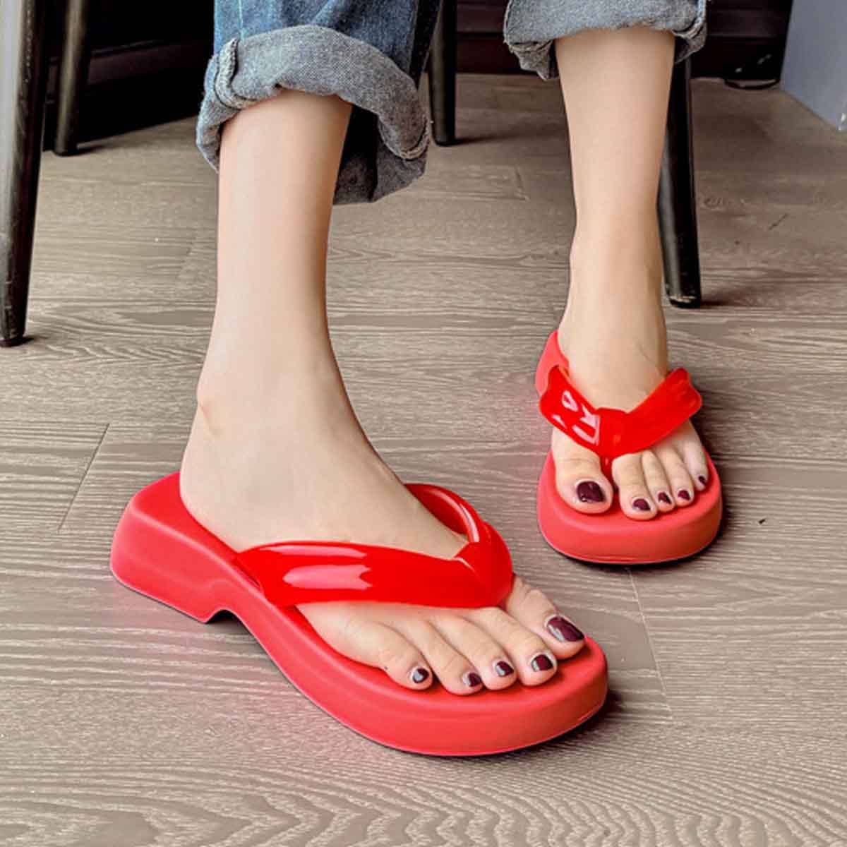 CASUAL FLIP-FLOPS THICK-SOLED SOFT-SOLED SANDALS_CWSHS0694