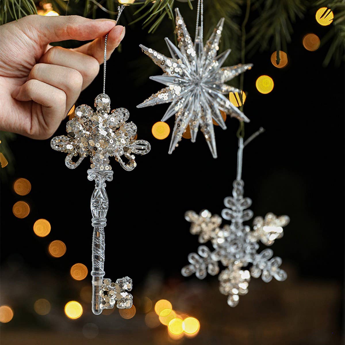 Clear Acrylic Ornament for Festive Christmas Decor
