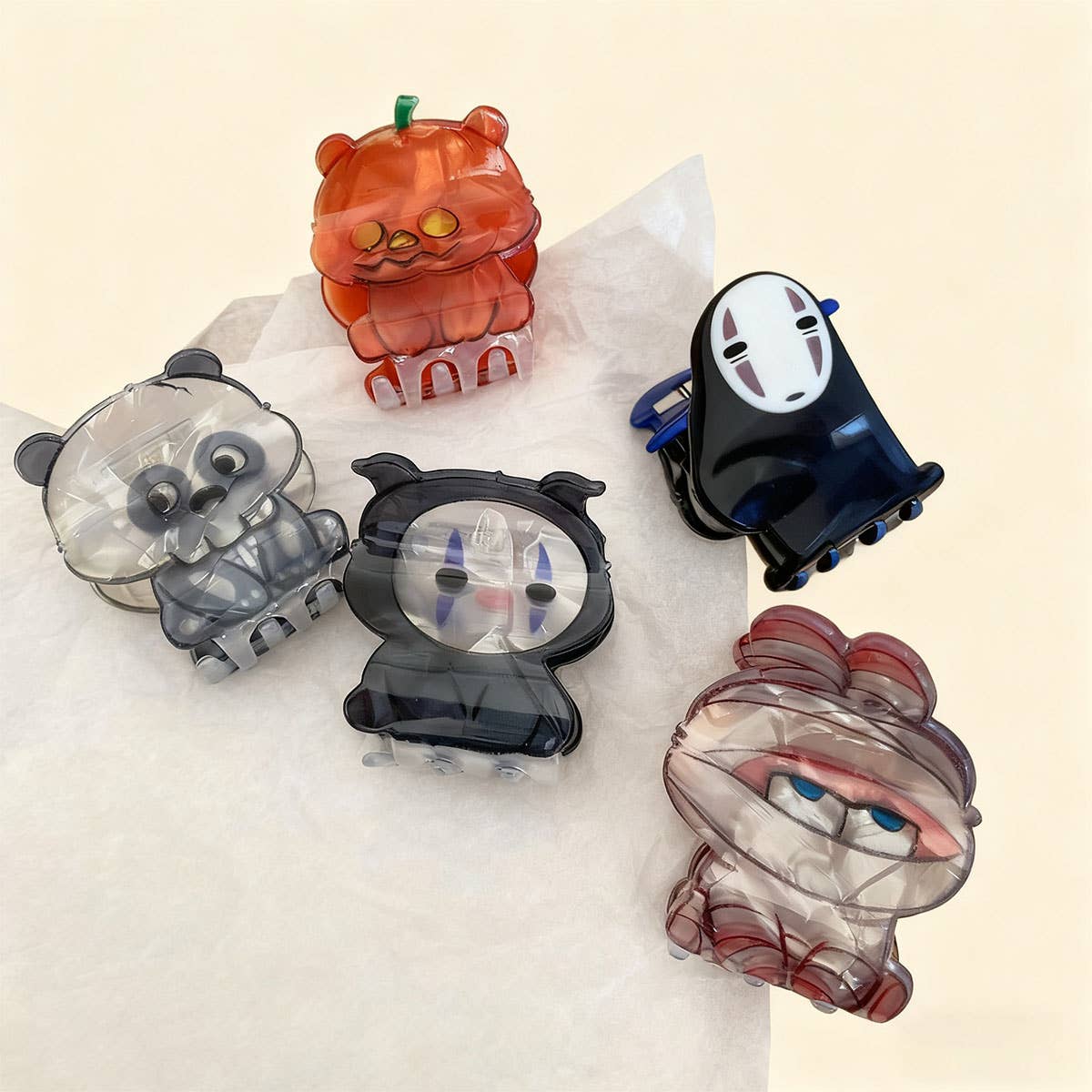 CWAHA07712_HALLOWEEN PUMPKIN BAT CLAW HAIR CLIP