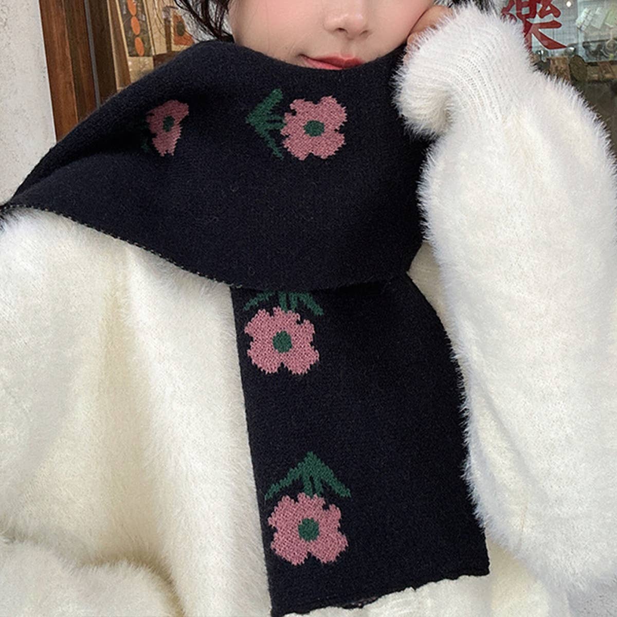 Knit Scarf for Women - Soft Faux Cashmere Shawl